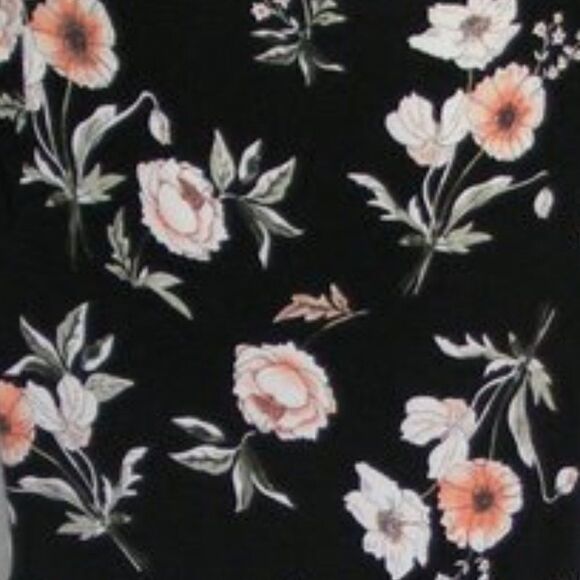 TORRID Top/Tunic, 1/1X, Black, Floral, Scoop neck, Short sleeves, Rayon - Picture 9 of 11